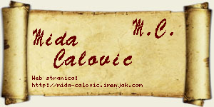 Mida Ćalović vizit kartica